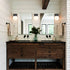 Modern Black Globe Sconce - 2 Light